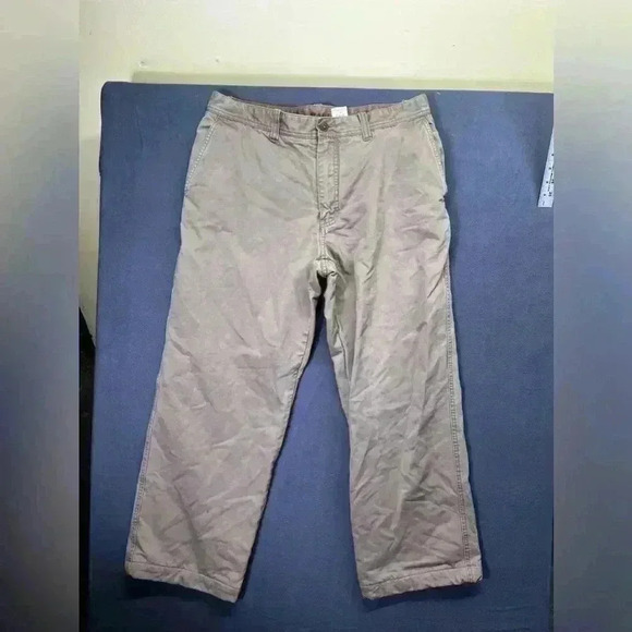 Eddie Bauer Fleece Lined Relaxed Fit Straight Leg Pants Mens 35/32 warm 0848 - Picture 1 of 11